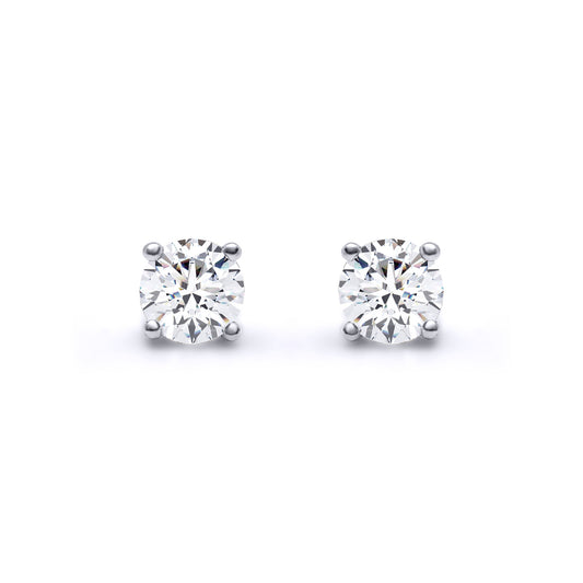 18ct White Gold  0.5ct D/VS Lab Grown Diamond Stud Earrings - LAB18E005-050