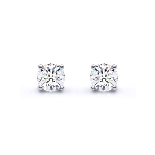 18ct White Gold  D/VS Lab Created Diamond Stud Earrings 0.50ct - LAB18E005-050