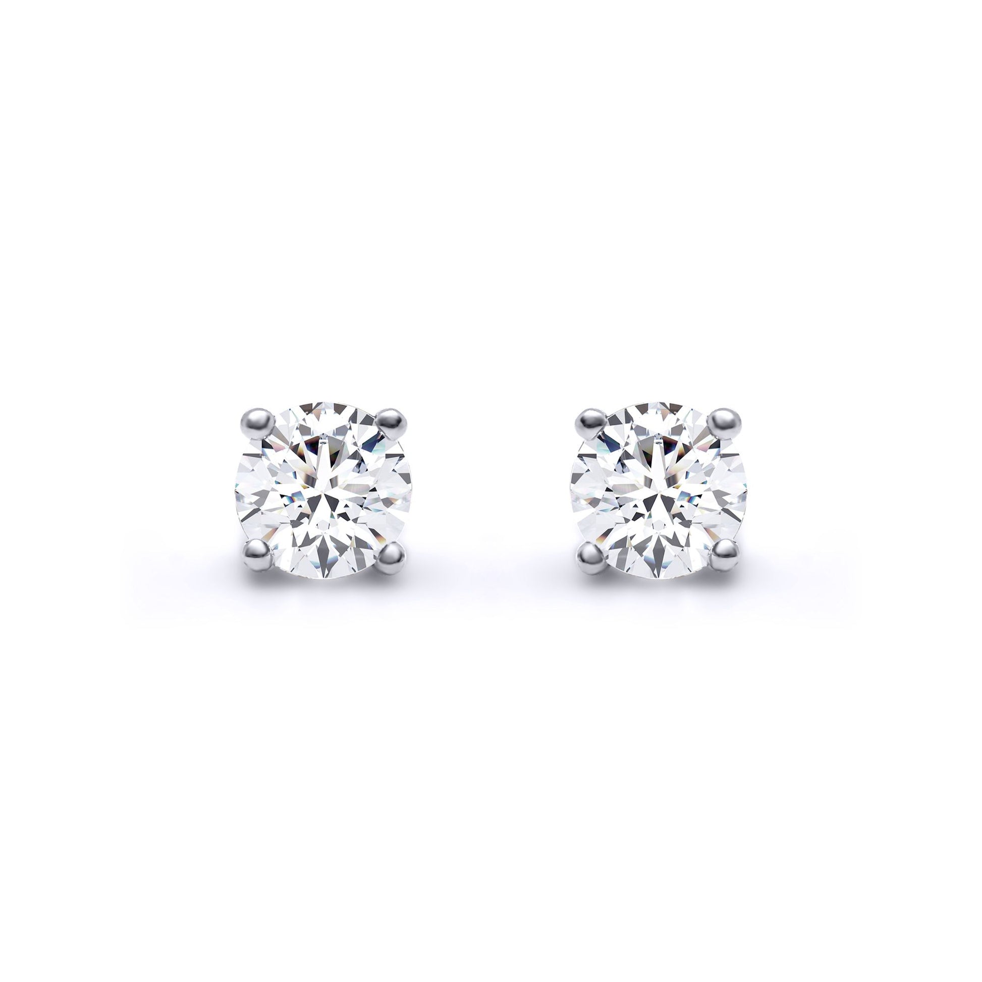 18ct White Gold  D/VS Lab Created Diamond Stud Earrings 0.50ct - LAB18E005-050