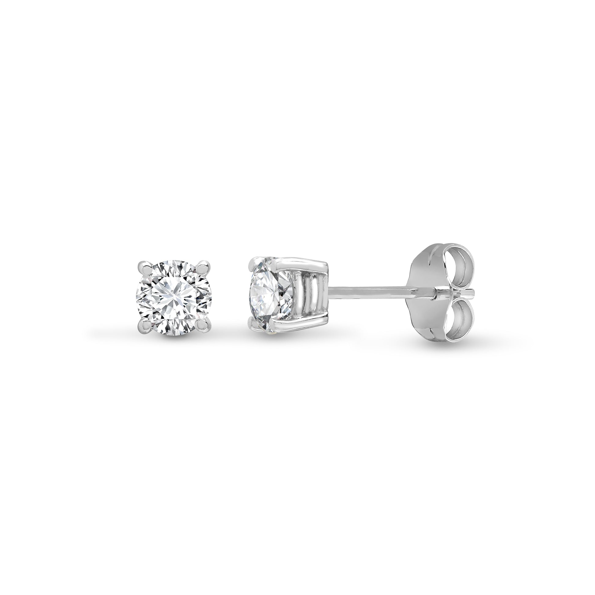 18ct White Gold  0.75ct Diamond Solitaire Stud Earrings - 18E005-075