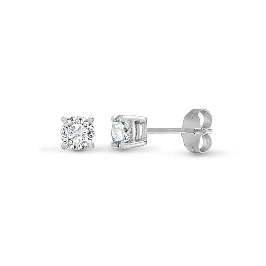 18ct White Gold  0.75ct Diamond Solitaire Stud Earrings - 18E005-075