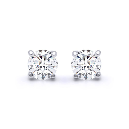 9ct White Gold  D/VS Lab Created Diamond Stud Earrings 1.00ct - LAB9E096-100