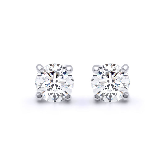 18ct White Gold  1ct D/VS Lab Grown Diamond Stud Earrings - LAB18E005-100