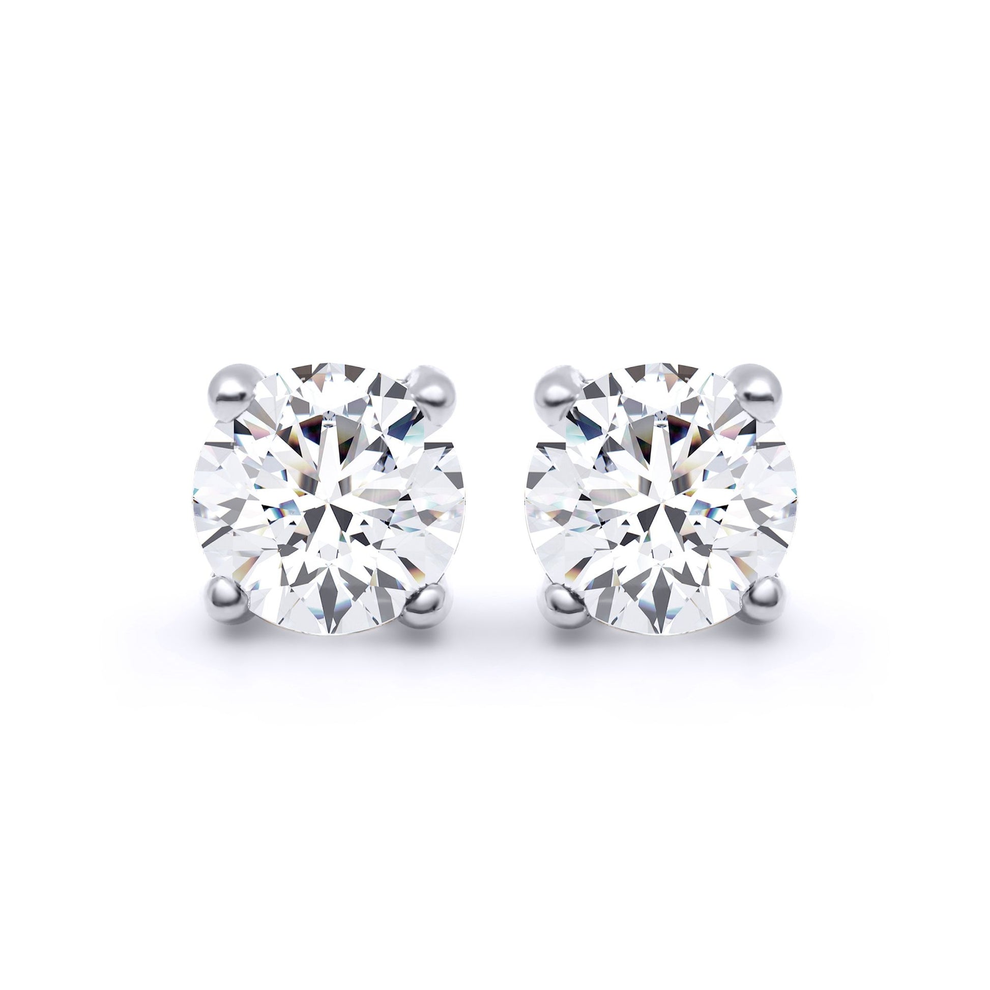 9ct White Gold  D/VS Lab Created Diamond Stud Earrings 4.00ct - LAB9E096-400
