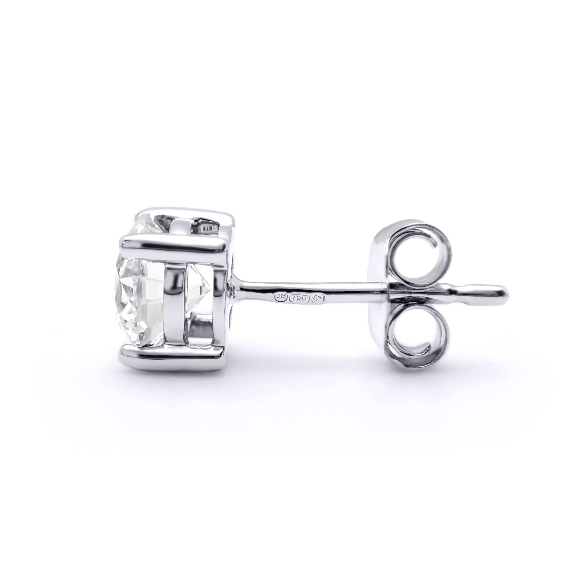 9ct White Gold  D/VS Lab Created Diamond Stud Earrings 2.00ct - LAB9E096-200