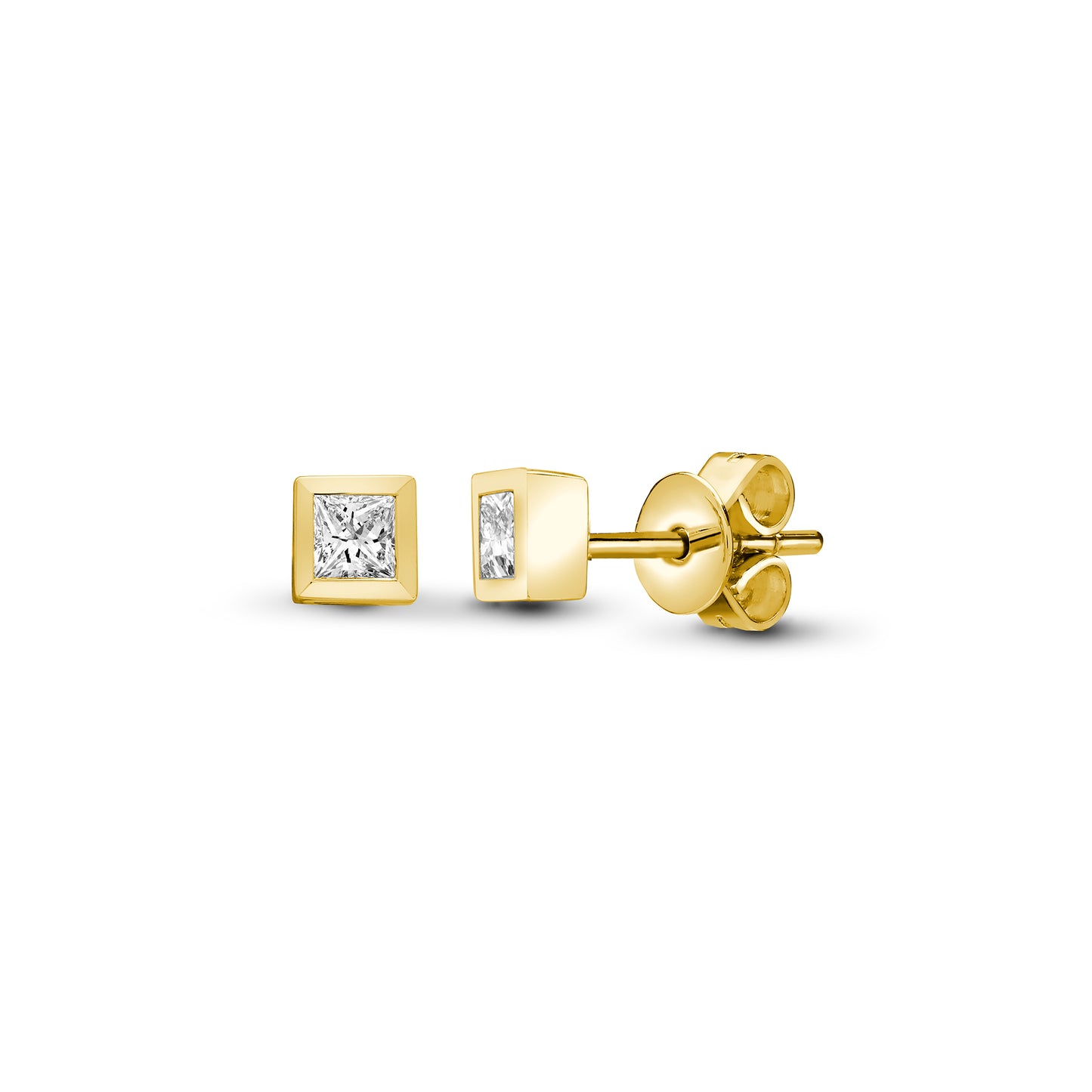 18ct Gold  0.4ct Diamond Solitaire Stud Earrings - 18E121-040