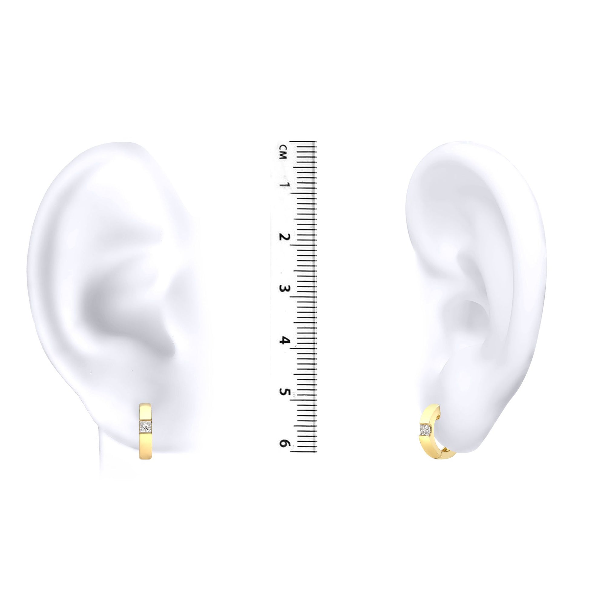 18ct Gold  0.18ct Diamond Solitaire Huggie Hoop Earrings 12mm - 18E144