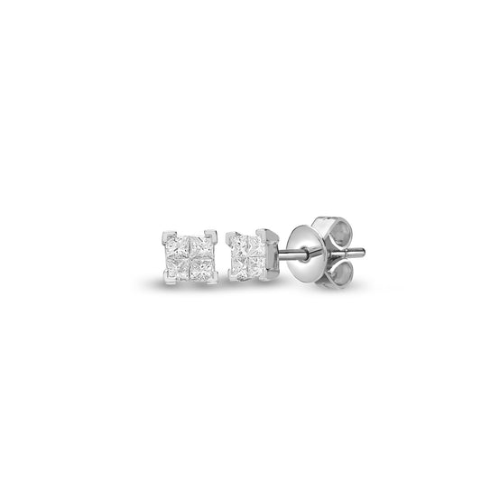 18ct White Gold  Diamond 4-Stone Solitaire Style Stud Earrings - 18E405-035