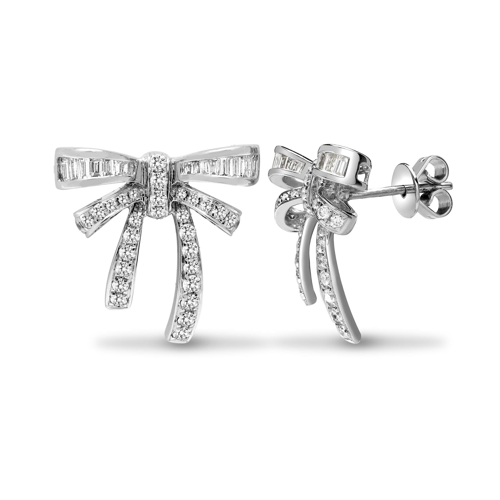 18ct White Gold  0.76ct Diamond Drop Stud Earrings - 18E432