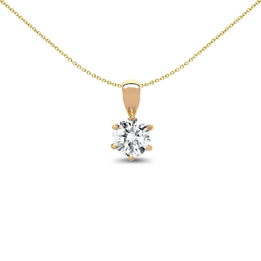 18ct Gold  0.1ct Diamond Solitaire Charm Pendant - 18P001-010