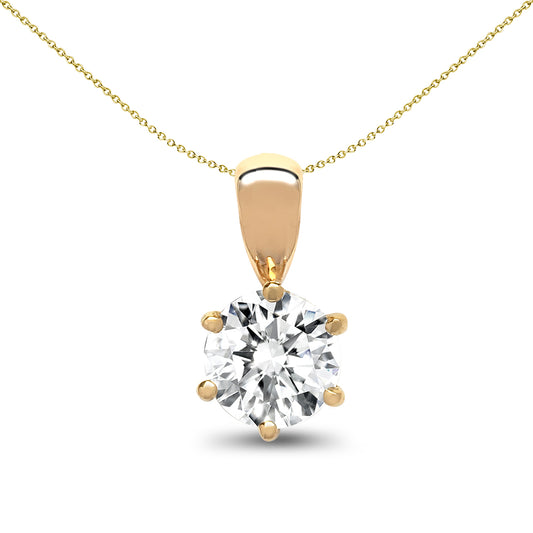 18ct Gold  0.2ct Diamond Solitaire Charm Pendant - 18P001-020