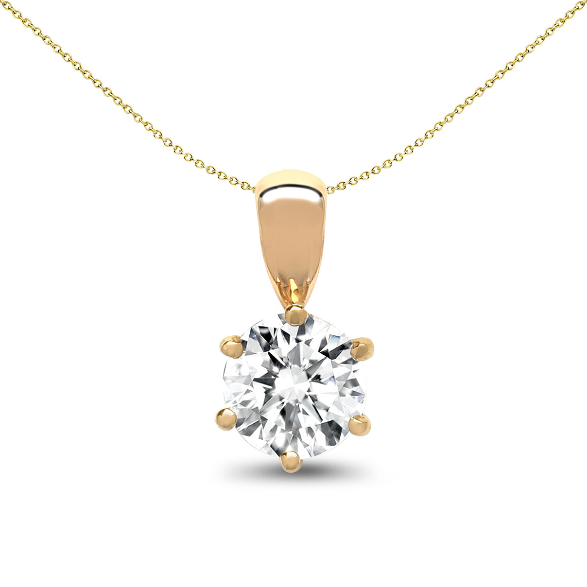 18ct Gold  0.25ct Diamond Classic Solo Solitaire Pendant - 18P001-025