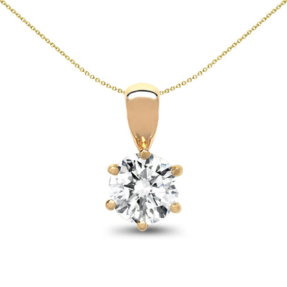 18ct Gold  0.25ct Diamond Classic Solo Solitaire Pendant - 18P001-025