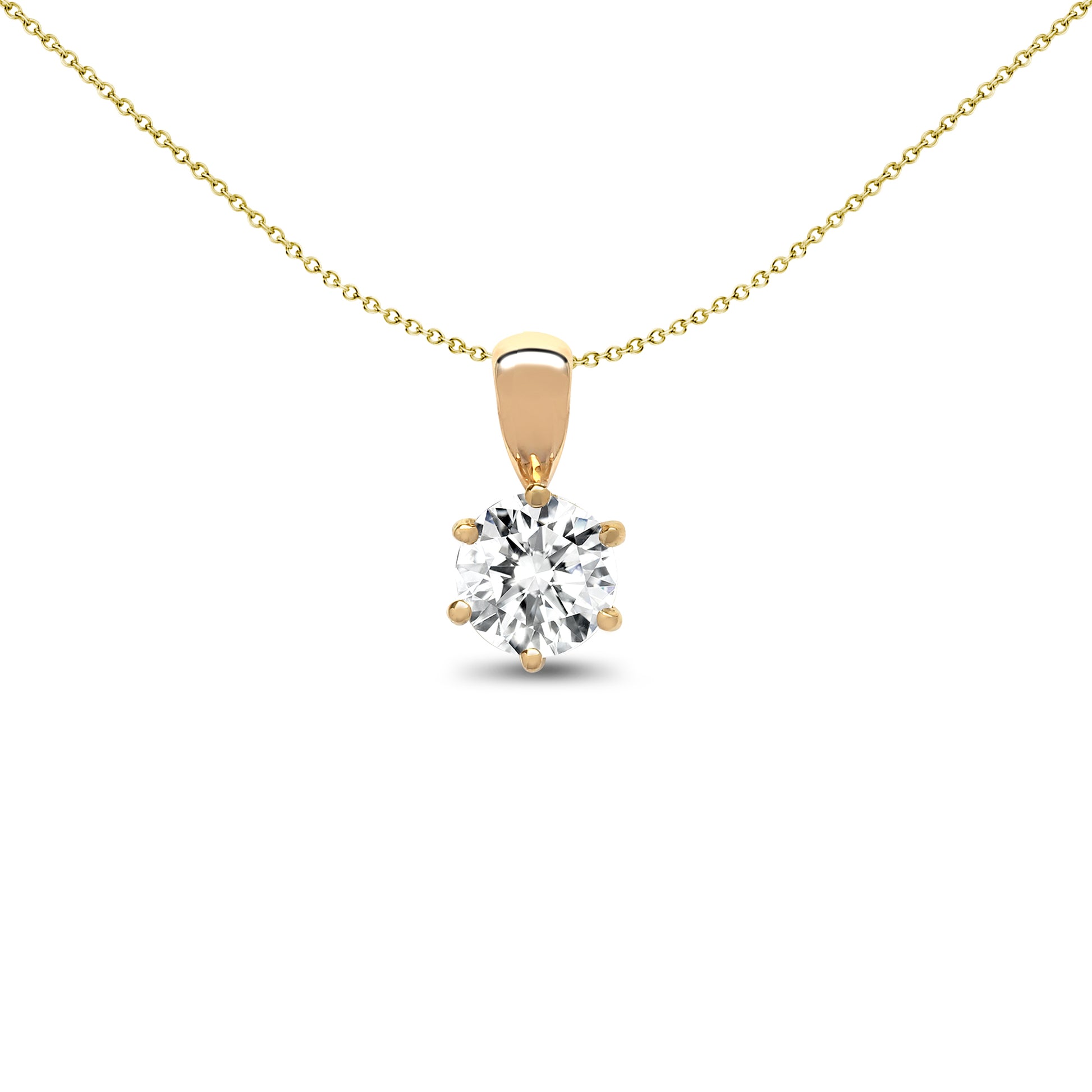 18ct Gold  0.5ct Diamond Solitaire Charm Pendant - 18P001-050