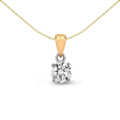 18ct 2 Colour Gold  0.1ct Diamond Solitaire Charm Pendant - 18P004-010