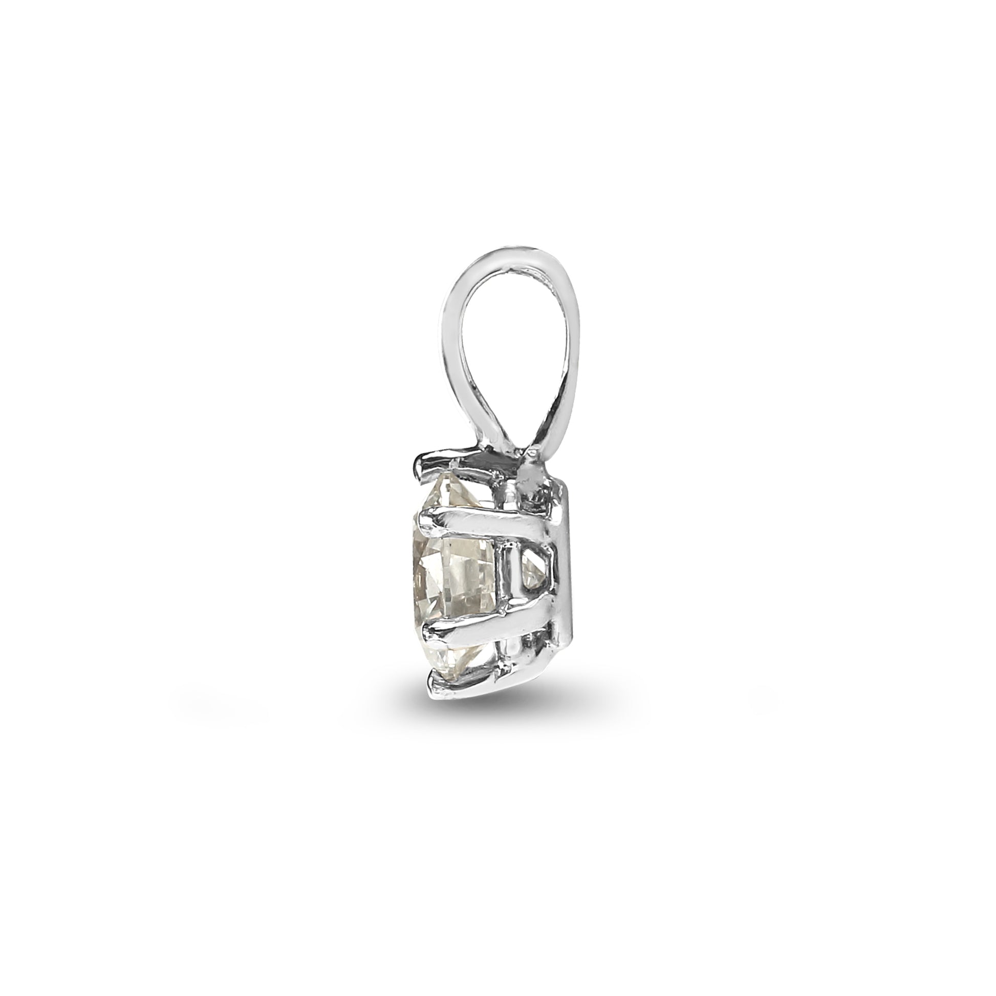 18ct White Gold  0.1ct Diamond Solitaire Charm Pendant - 18P007-010