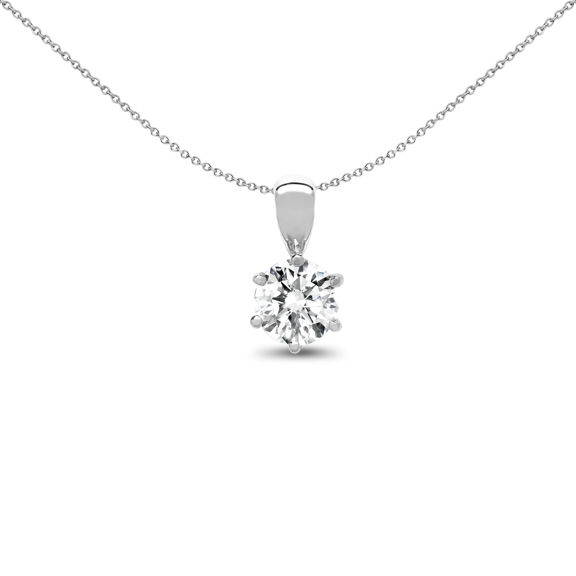 18ct White Gold  0.1ct Diamond Solitaire Charm Pendant - 18P007-010