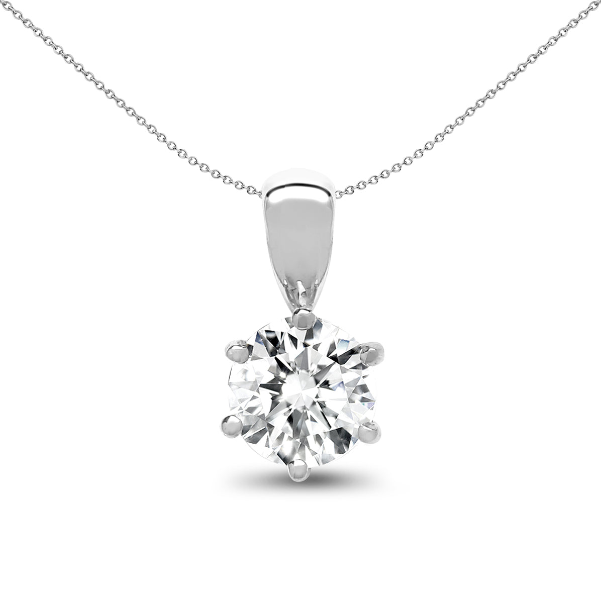 18ct White Gold  0.2ct Diamond Solitaire Charm Pendant - 18P007-020