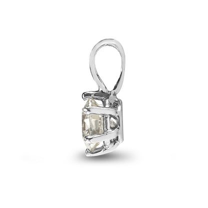 18ct White Gold  0.35ct Diamond Solitaire Charm Pendant - 18P007-035