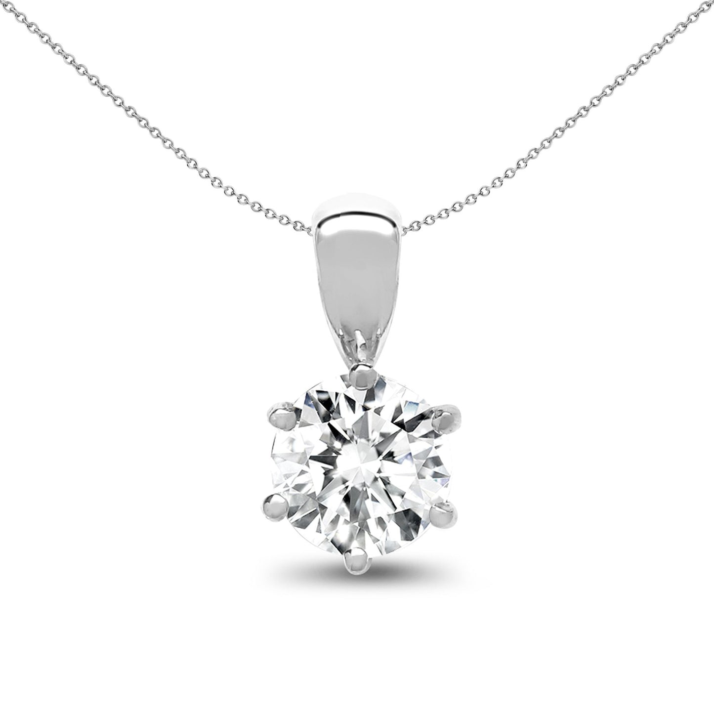 18ct White Gold  0.35ct Diamond Solitaire Charm Pendant - 18P007-035