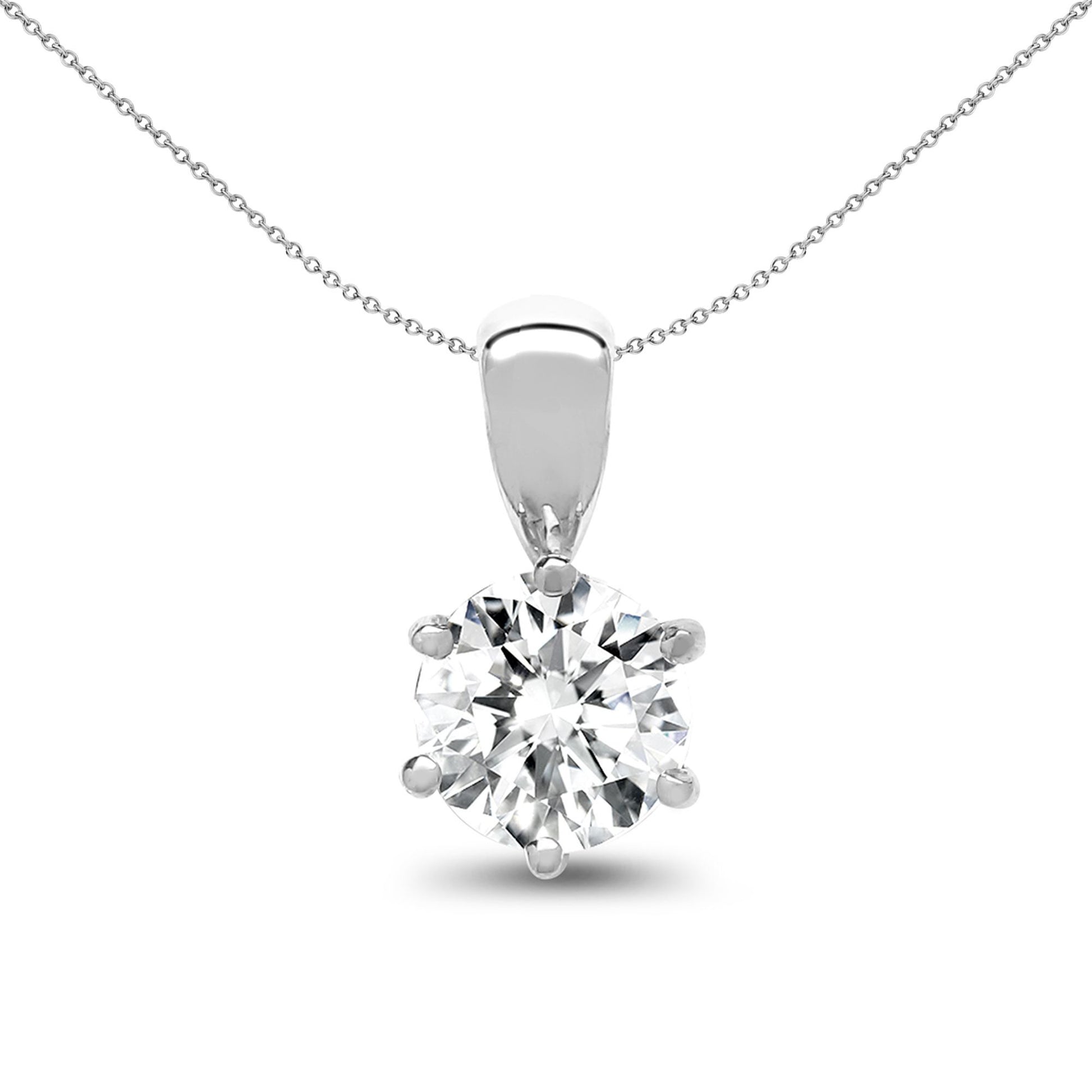 18ct White Gold  0.35ct Diamond Solitaire Charm Pendant - 18P007-035