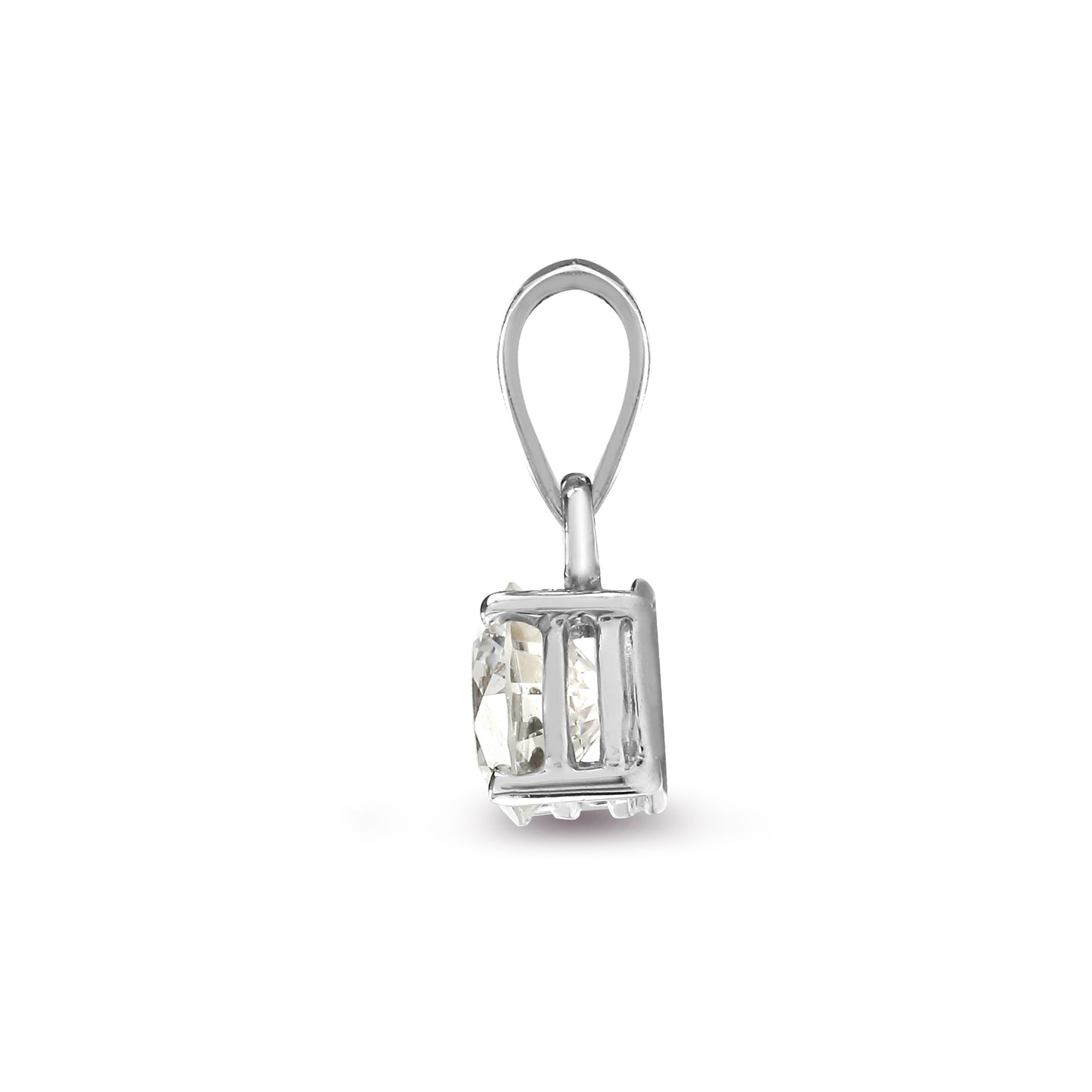 18ct White Gold  0.15ct Diamond Solitaire Charm Pendant - 18P010-015