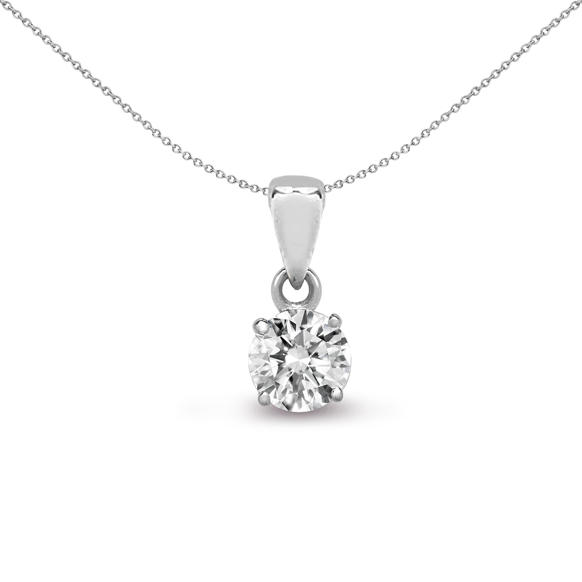 18ct White Gold  0.15ct Diamond Solitaire Charm Pendant - 18P010-015