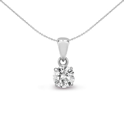 18ct White Gold  0.15ct Diamond Solitaire Charm Pendant - 18P010-015