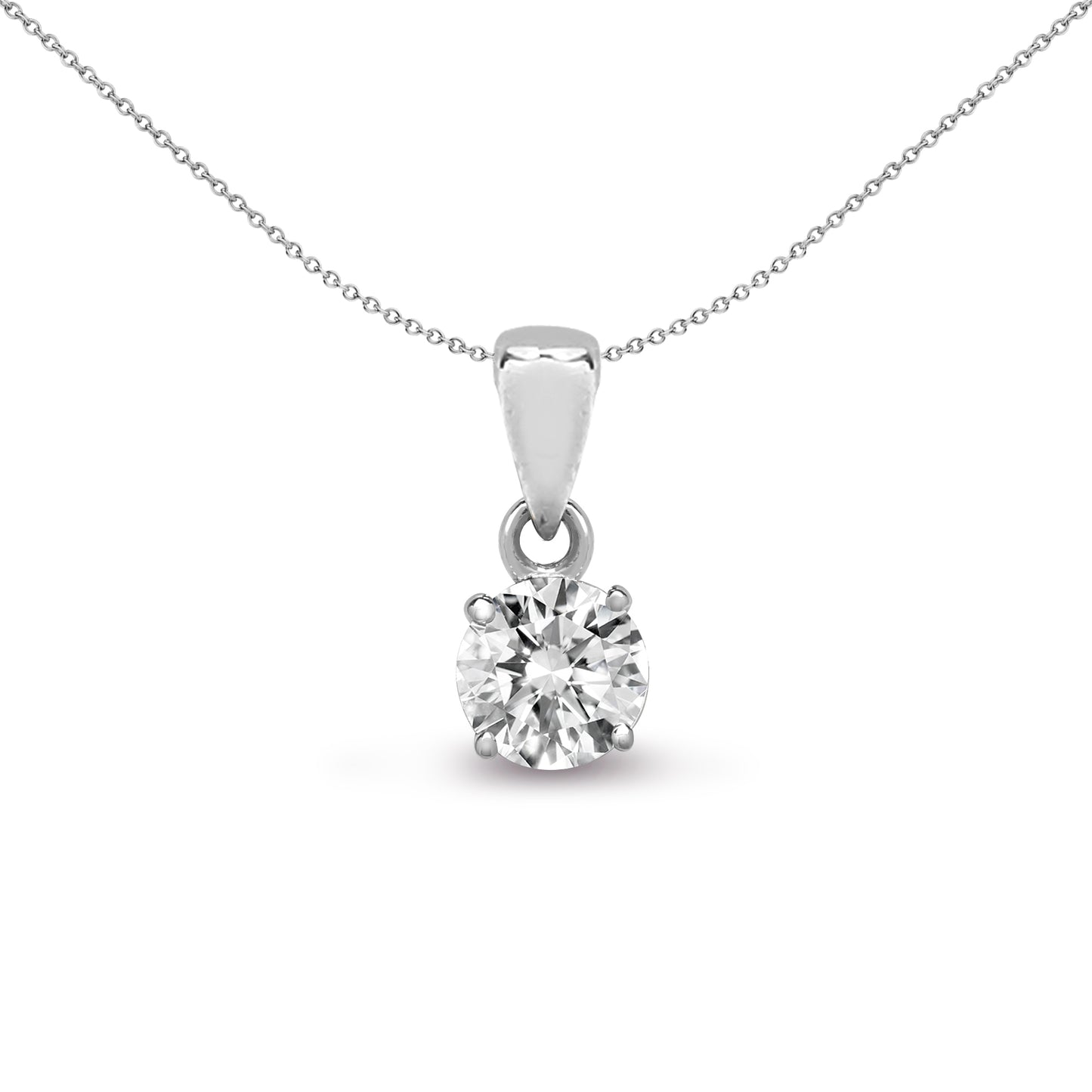 18ct White Gold  0.25ct Diamond Solitaire Charm Pendant - 18P010-025