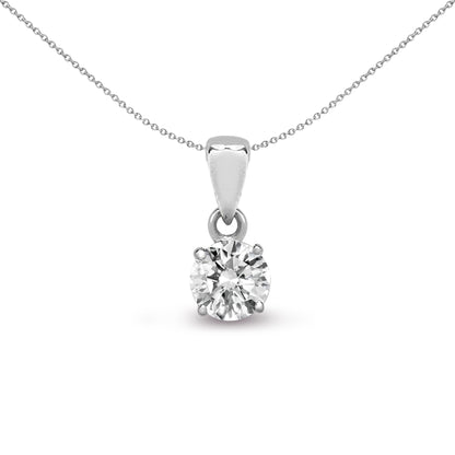 18ct White Gold  0.25ct Diamond Solitaire Charm Pendant - 18P010-025