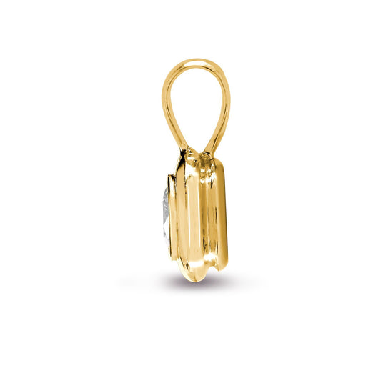 18ct Gold  0.15ct Diamond Donut Solitaire Pendant - 18P014-015