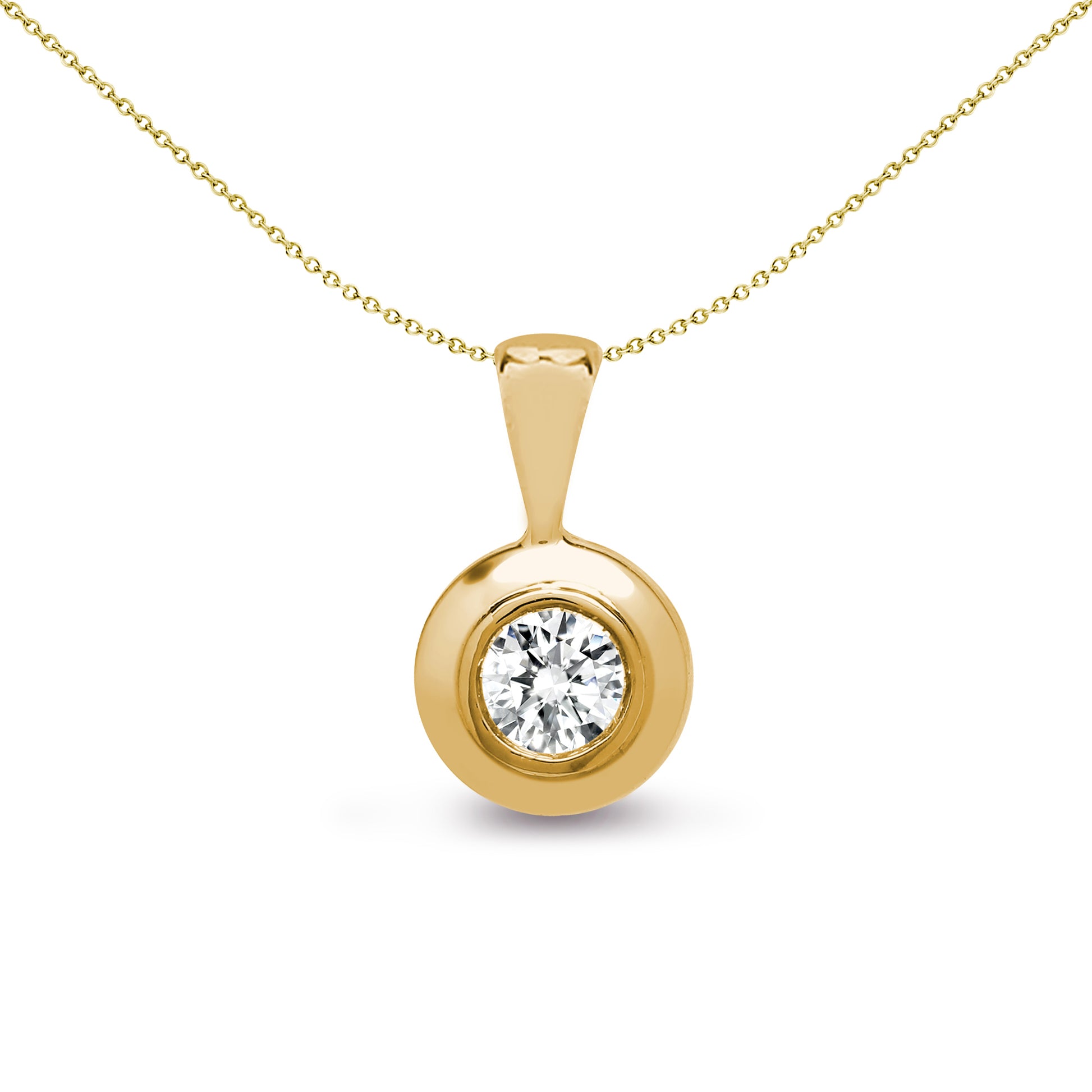 18ct Gold  0.15ct Diamond Donut Solitaire Pendant - 18P014-015