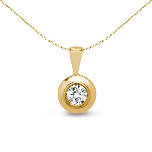 18ct Gold  0.15ct Diamond Donut Solitaire Pendant - 18P014-015