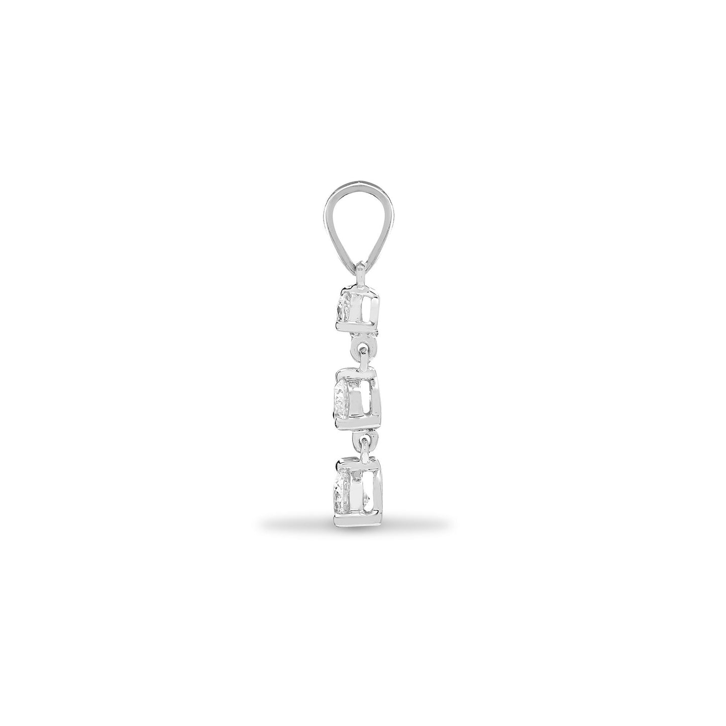 18ct White Gold  0.4ct Diamond Flexible Trilogy Drop Pendant - 18P051