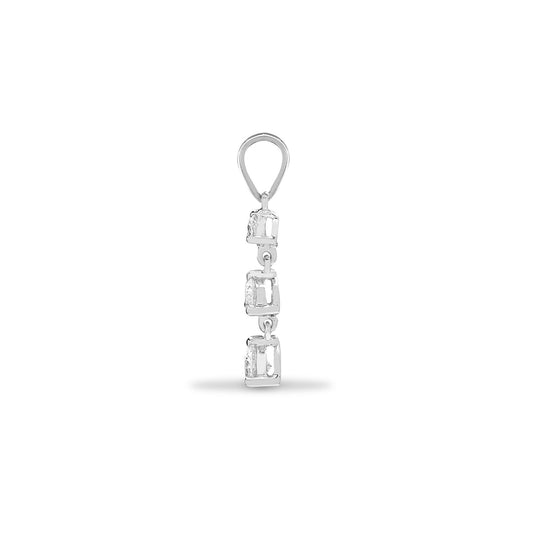 18ct White Gold  0.4ct Diamond Flexible Trilogy Drop Pendant - 18P051