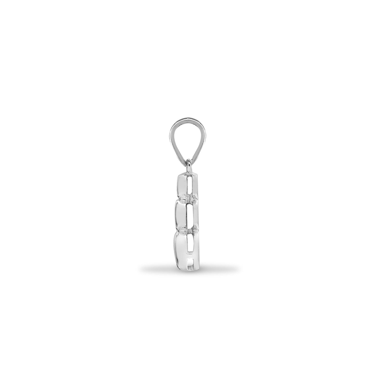 18ct White Gold  0.11ct Diamond Trilogy Donut Drop Pendant - 18P052