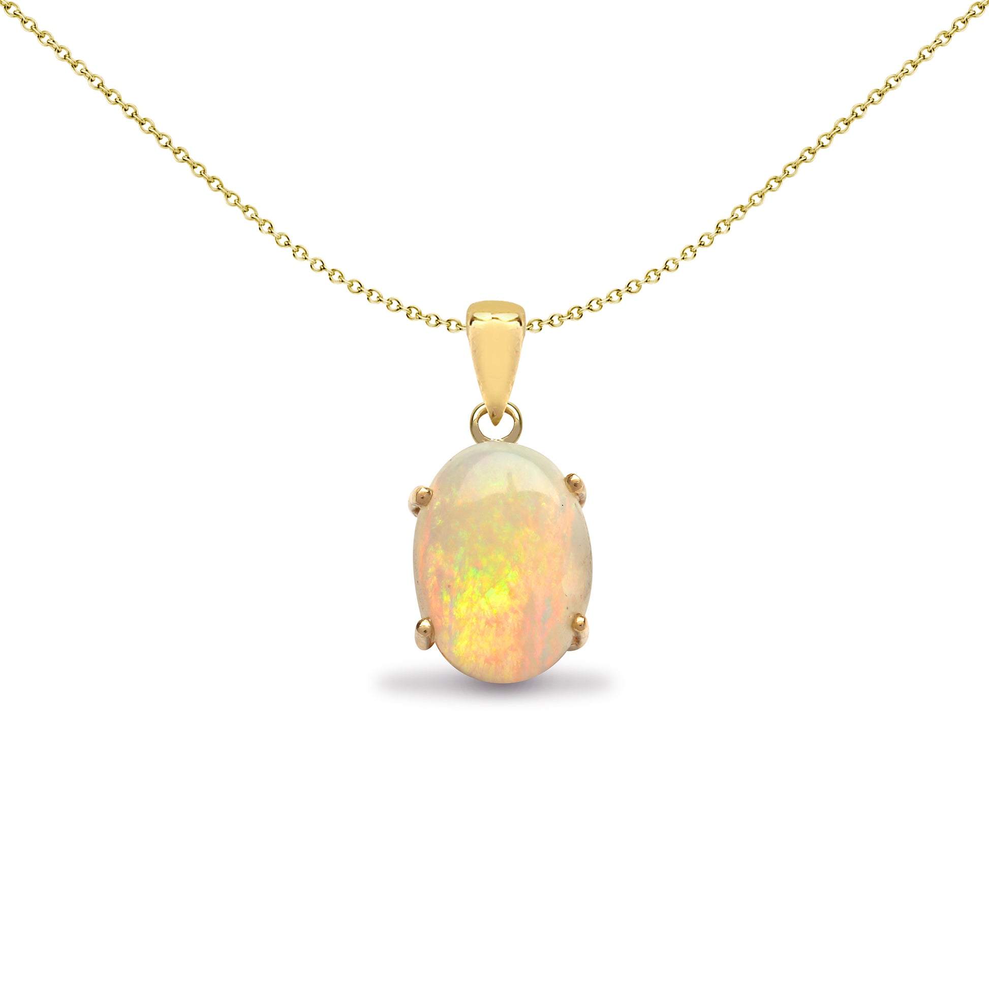 18ct Gold  Opal Solitaire Solitaire Pendant - 18P129