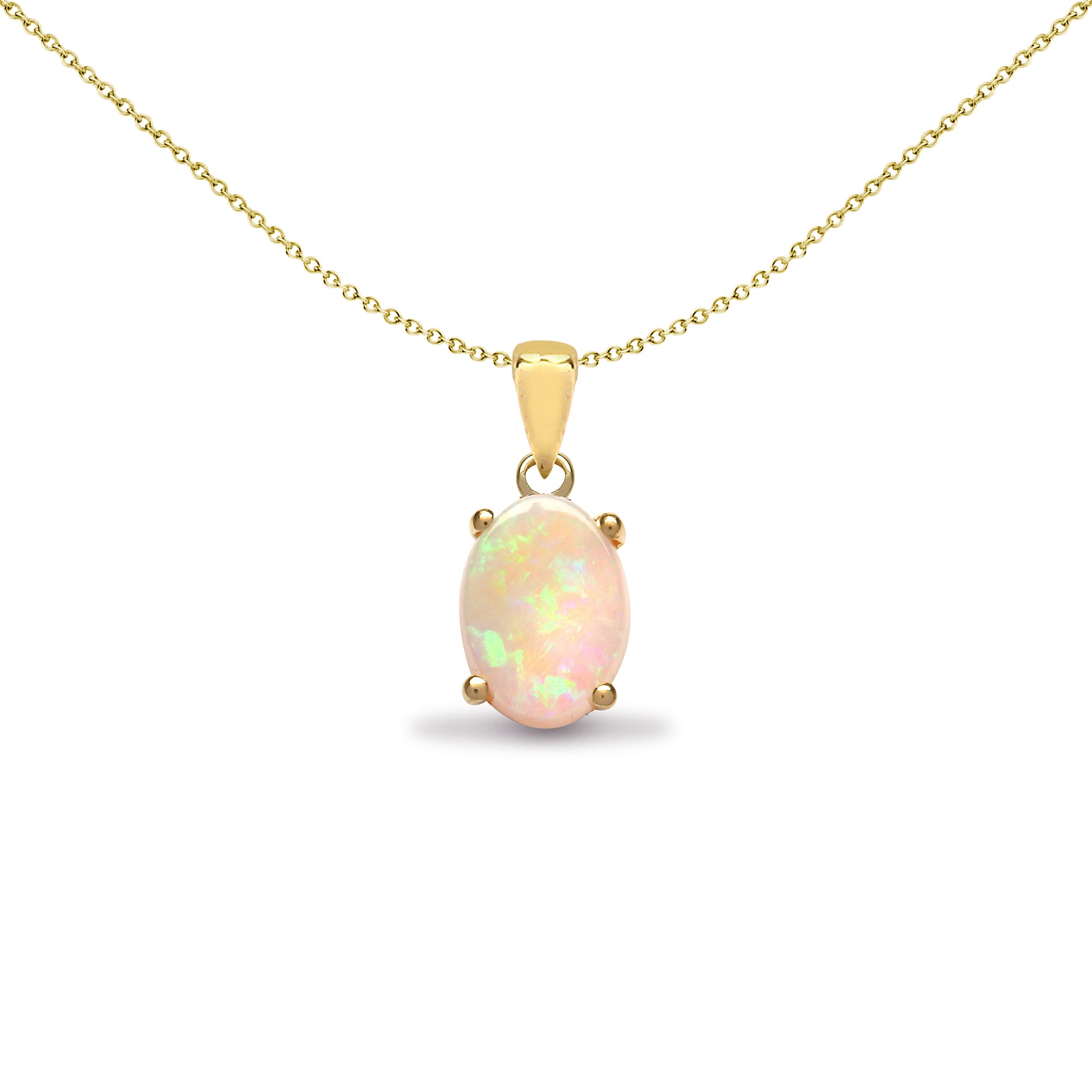 18ct Gold  Opal Solitaire Solitaire Pendant - 18P130