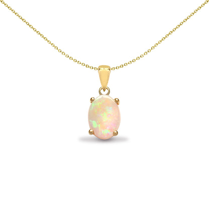 18ct Gold  Opal Solitaire Solitaire Pendant - 18P130