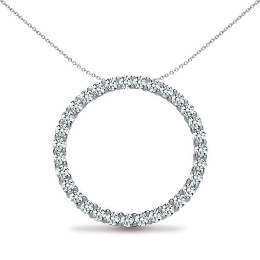 18ct White Gold  1ct Diamond Ring of Fire Charm Pendant - 18P134