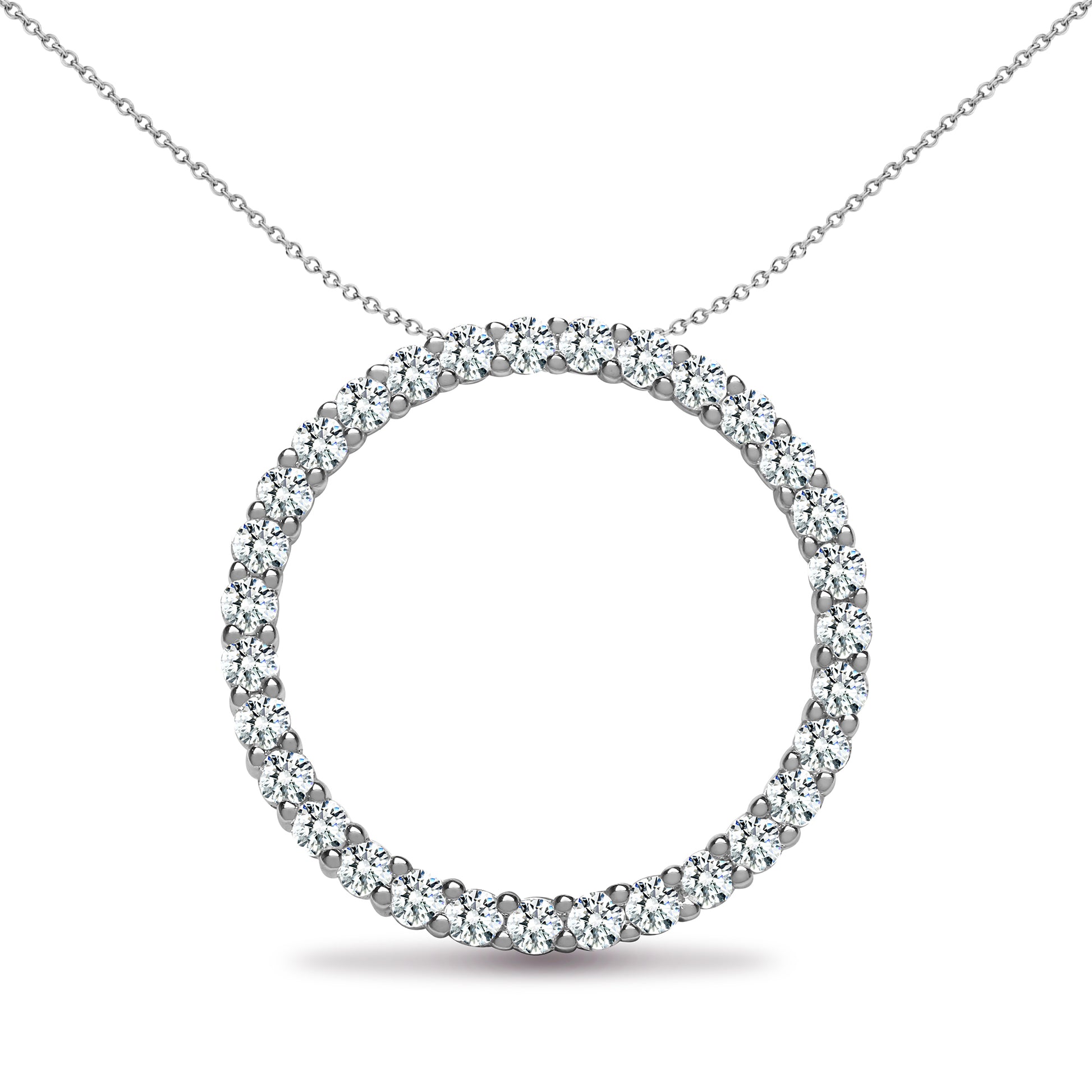 18ct White Gold  1ct Diamond Ring of Fire Charm Pendant - 18P134