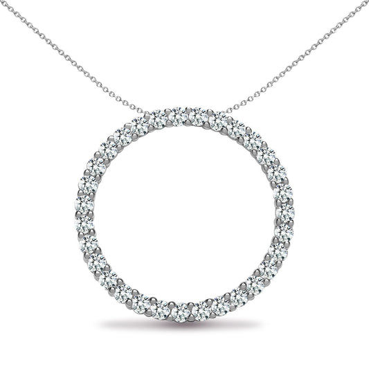 18ct White Gold  1ct Diamond Ring of Fire Charm Pendant - 18P134