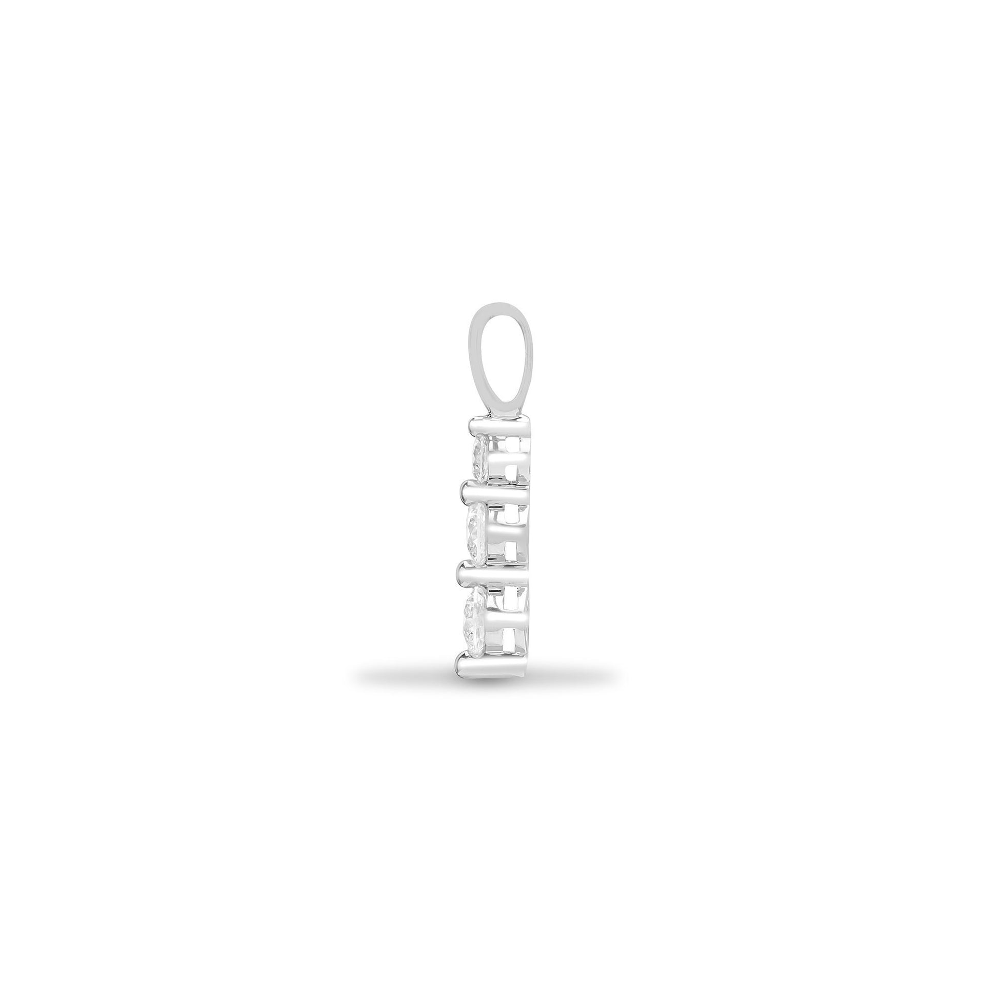 18ct White Gold  0.25ct Diamond Trilogy Drop Pendant - 18P167