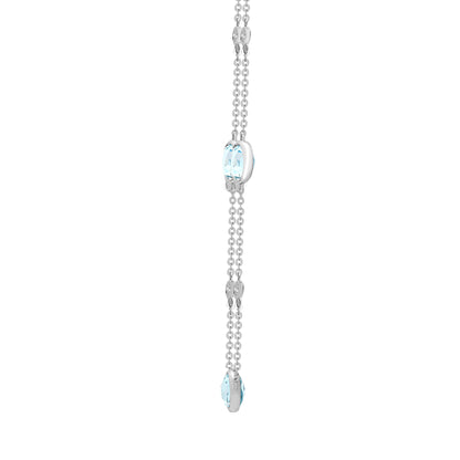 18ct White Gold  Diamond Topaz By The Inch Eternity Necklace - 18P196