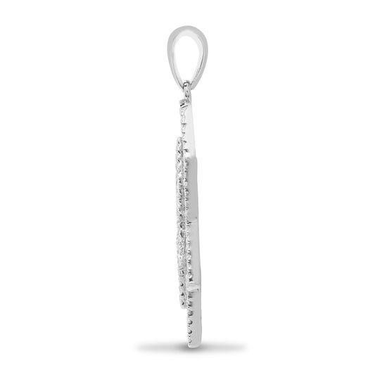 18ct White Gold  0.6ct Diamond Magen David Star Charm Pendant - 18P277
