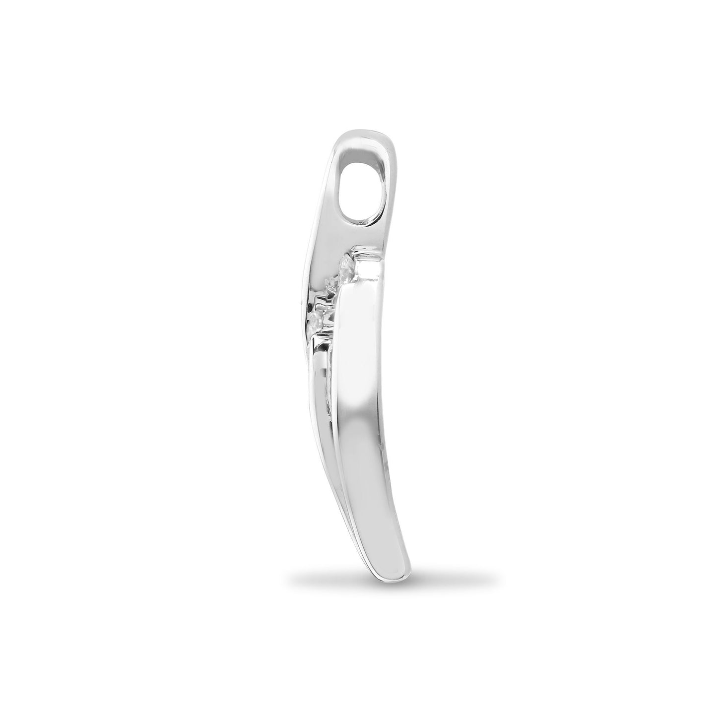 18ct White Gold  0.16ct Diamond Trilogy Waves Trilogy Pendant - 18P295