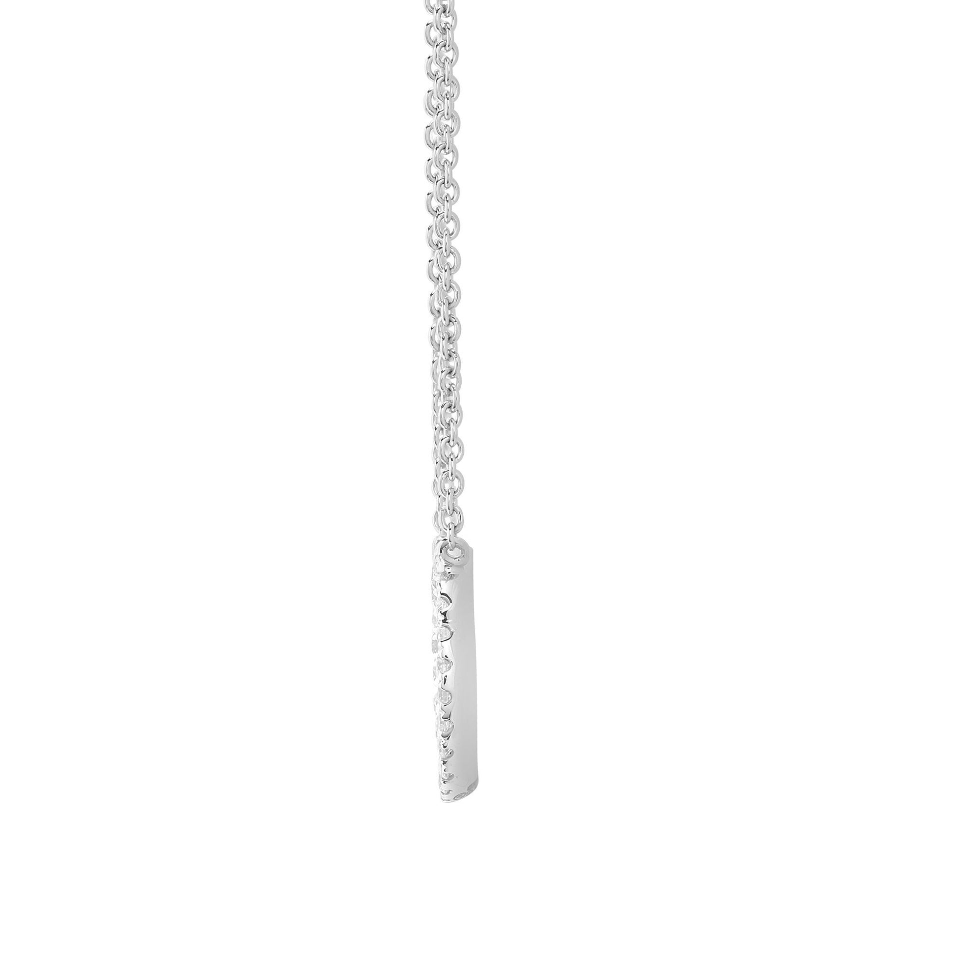 18ct White Gold  0.18ct Diamond Halo Hoop Eternity Necklace - 18P301