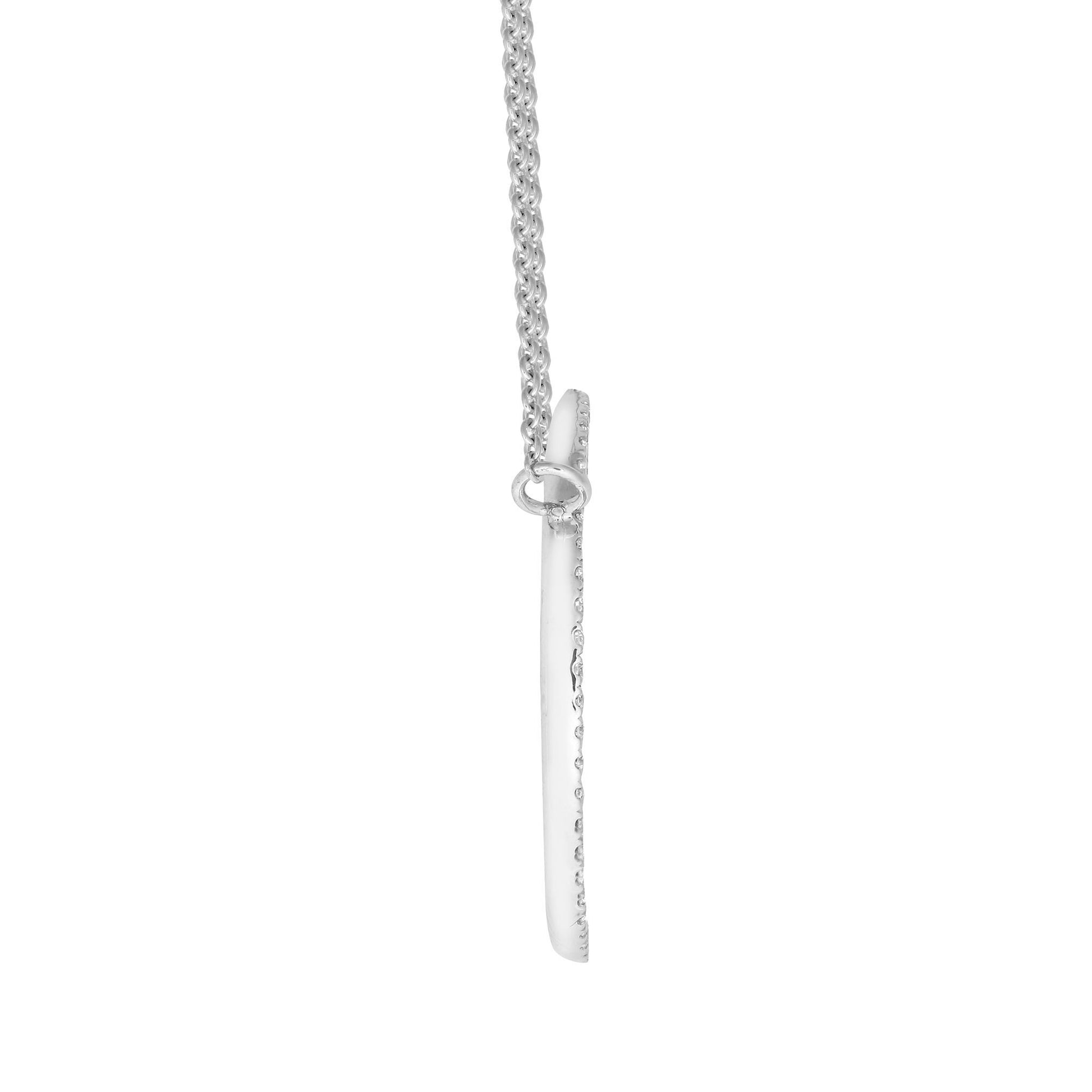 18ct White Gold  0.43ct Diamond Halo Hoop Eternity Necklace - 18P302