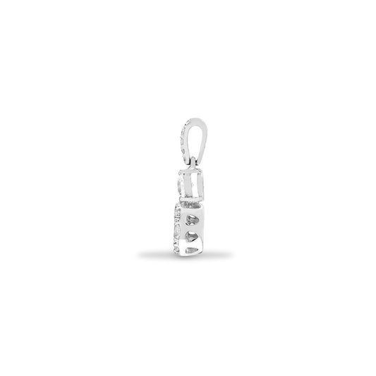 18ct White Gold  0.47ct Diamond Disco Cluster Drop Pendant - 18P313