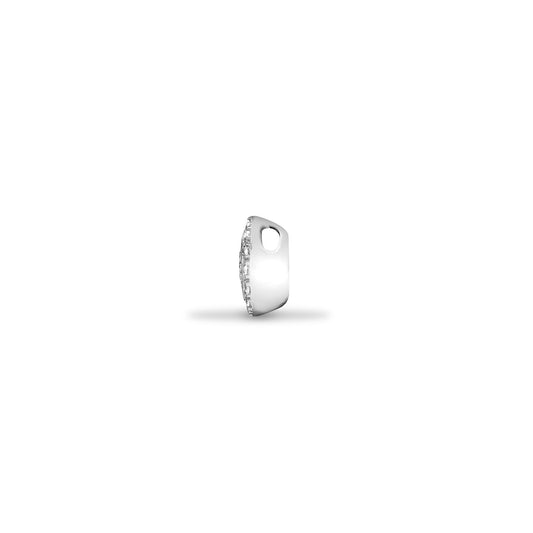 18ct White Gold  0.2ct Diamond Halo Disc Cluster Slider Pendant - 18P317